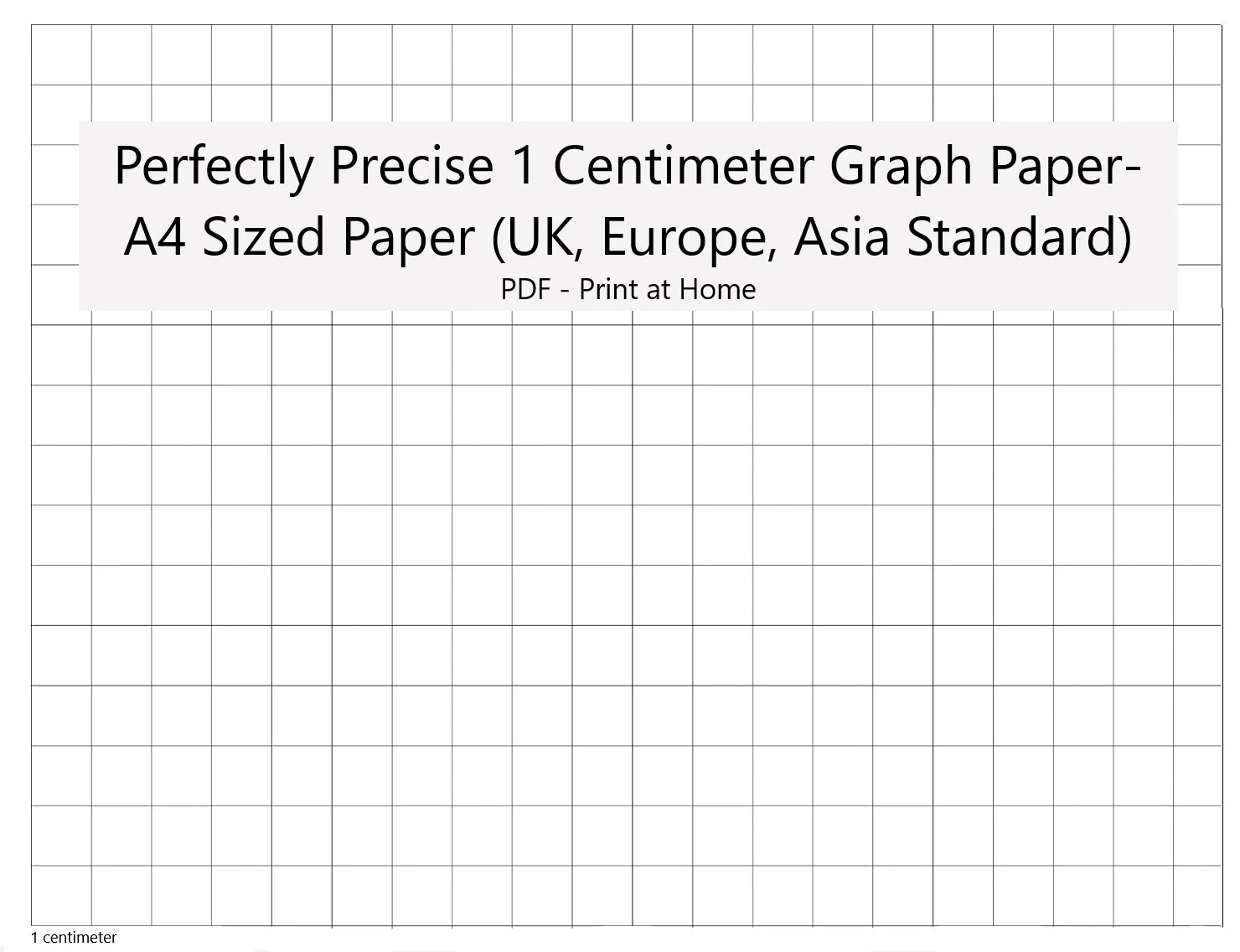 One Centimeter Graph Paper Printable