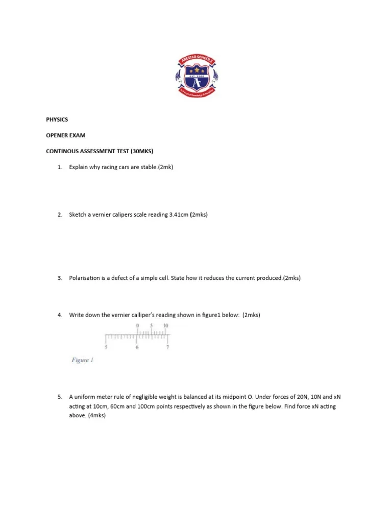 Form 2 Opener Exam 2024