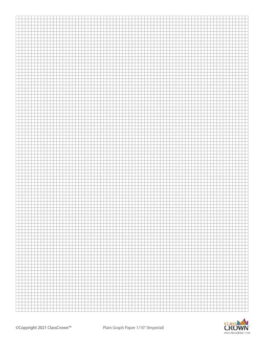 Plain Graph Paper Tenth Inch Specialty Paper ClassCrown