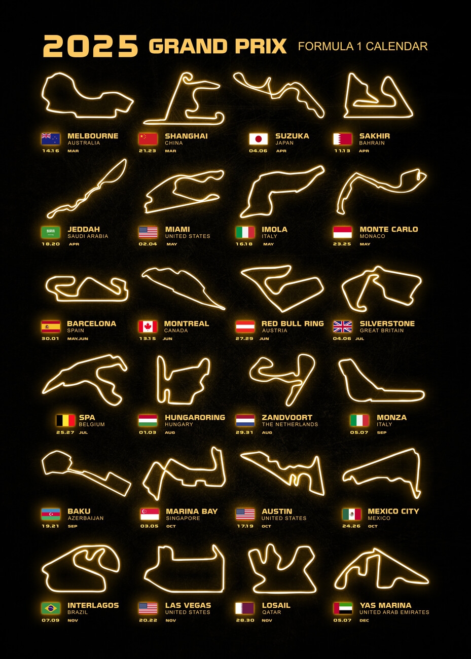 Printable F1 2025 Schedule