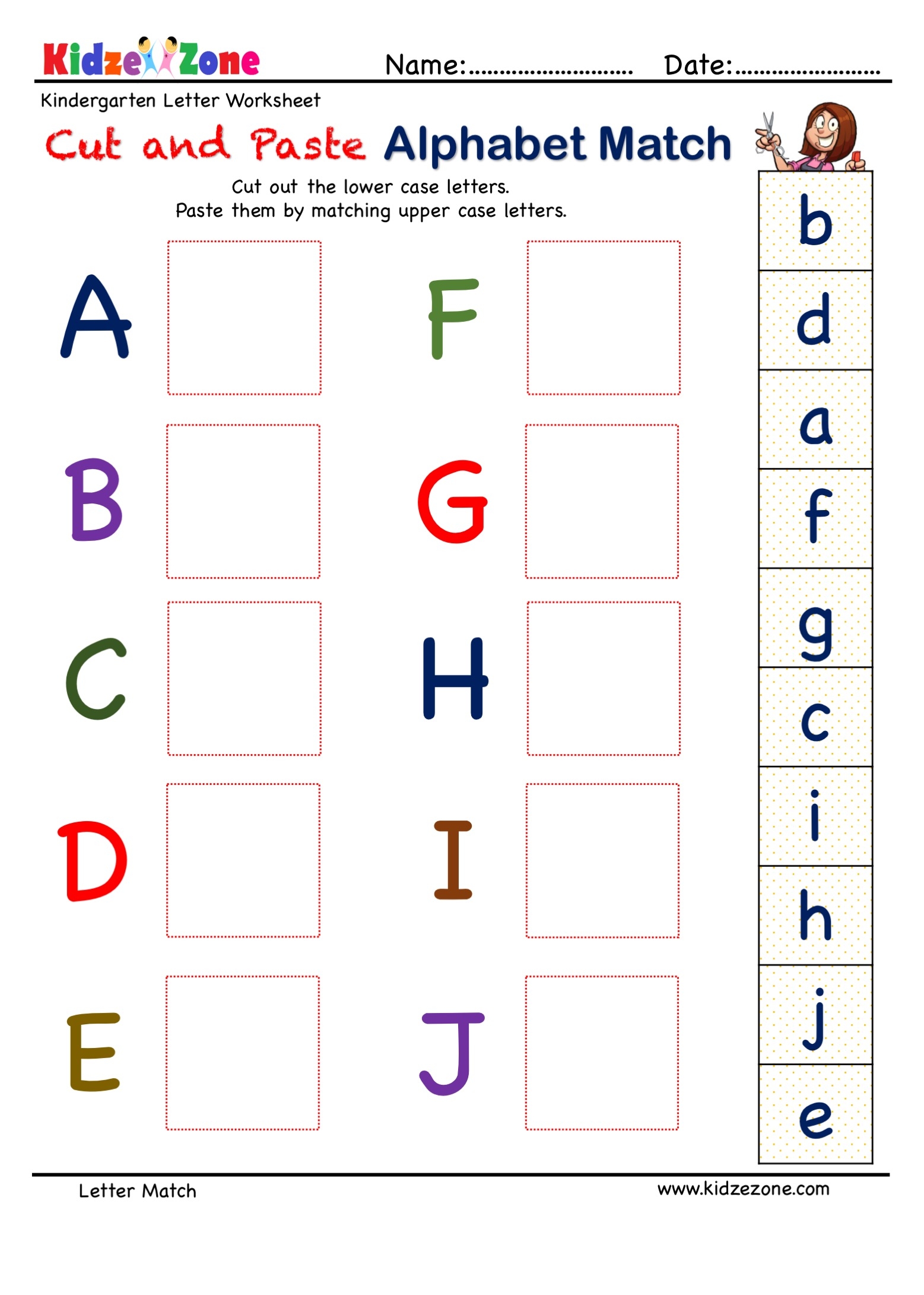 Printable Cut And Paste Alphabet Worksheets