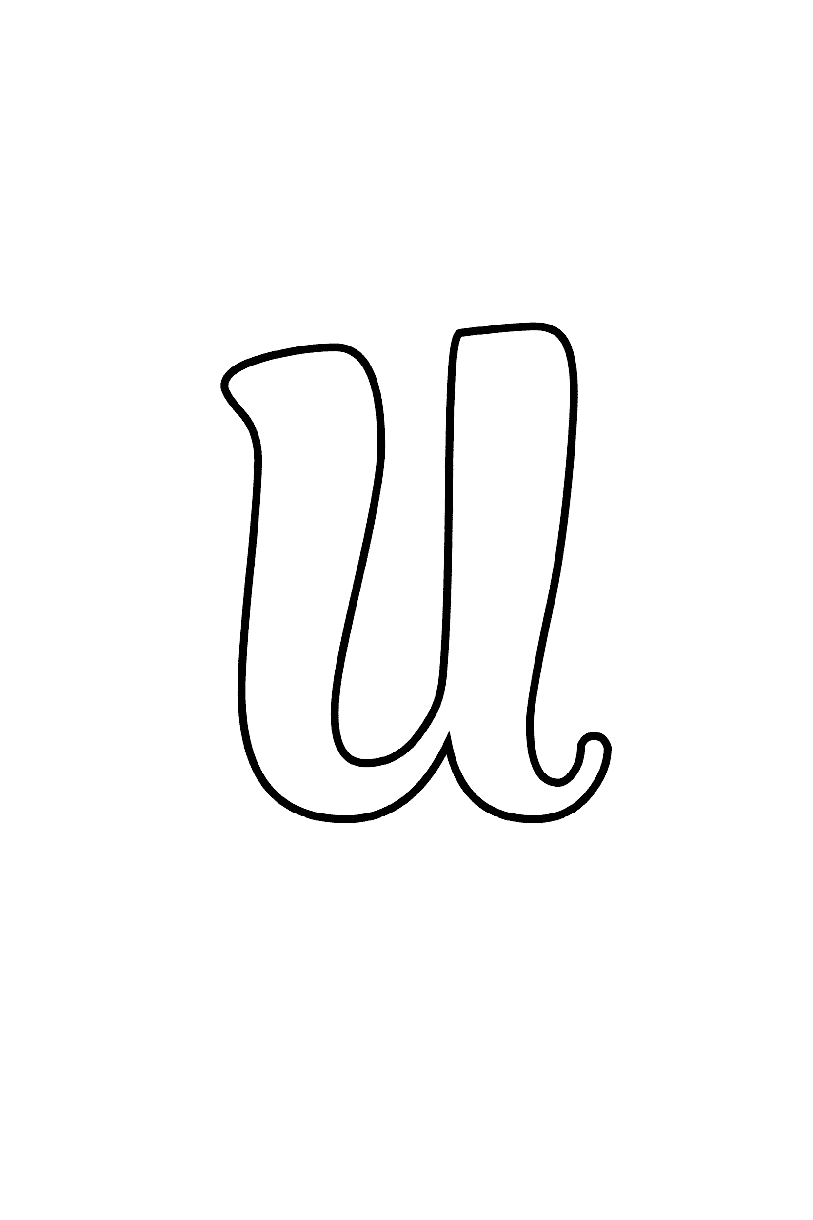 Printable Bubble Letter U