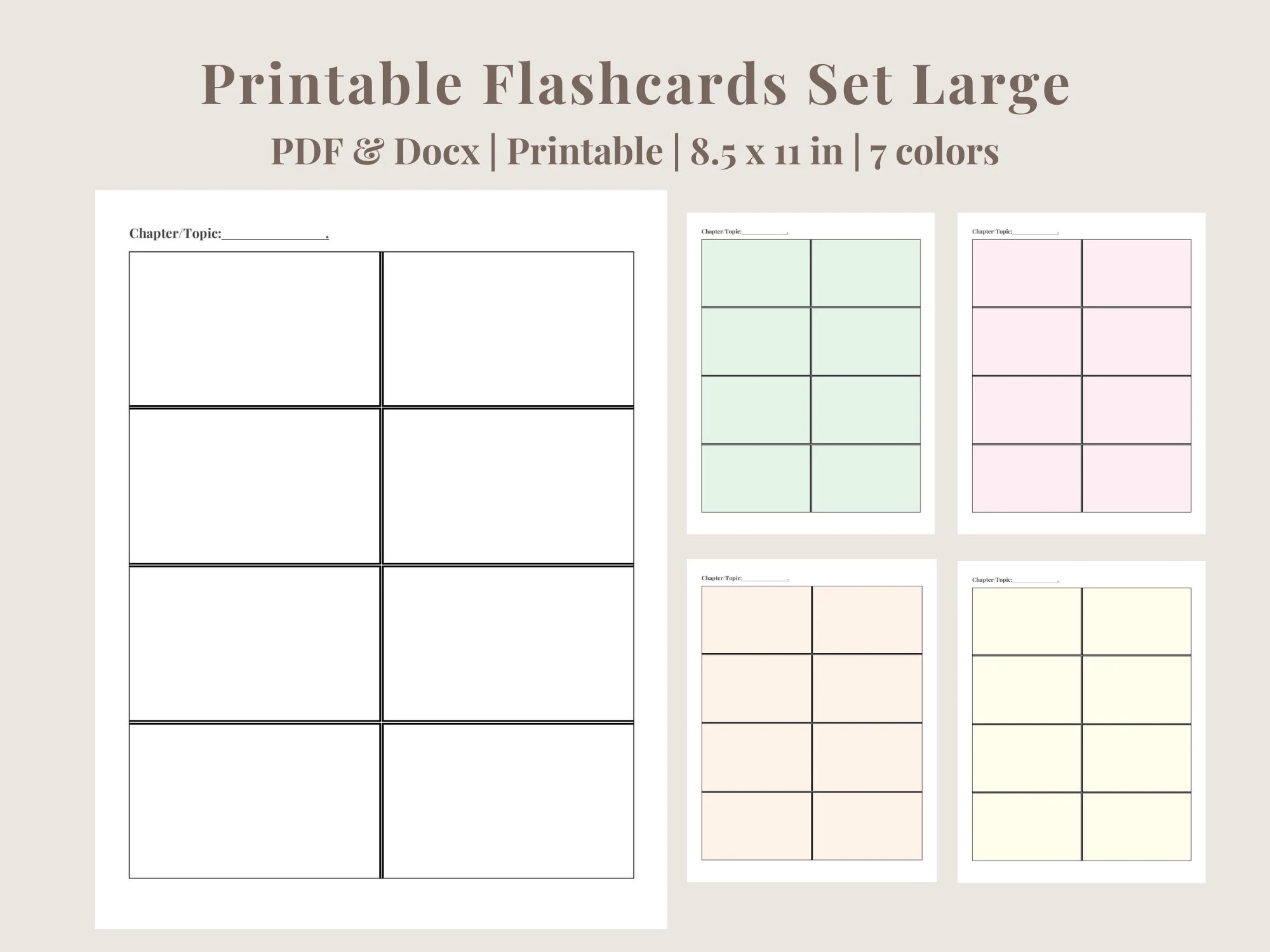 Flashcard Printable Template