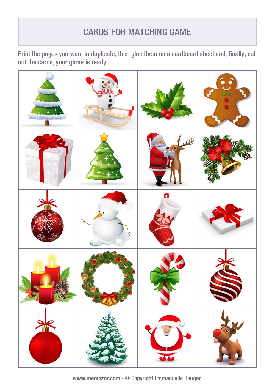 Printable Matching Game Christmas Print And Cut Out The Cards 