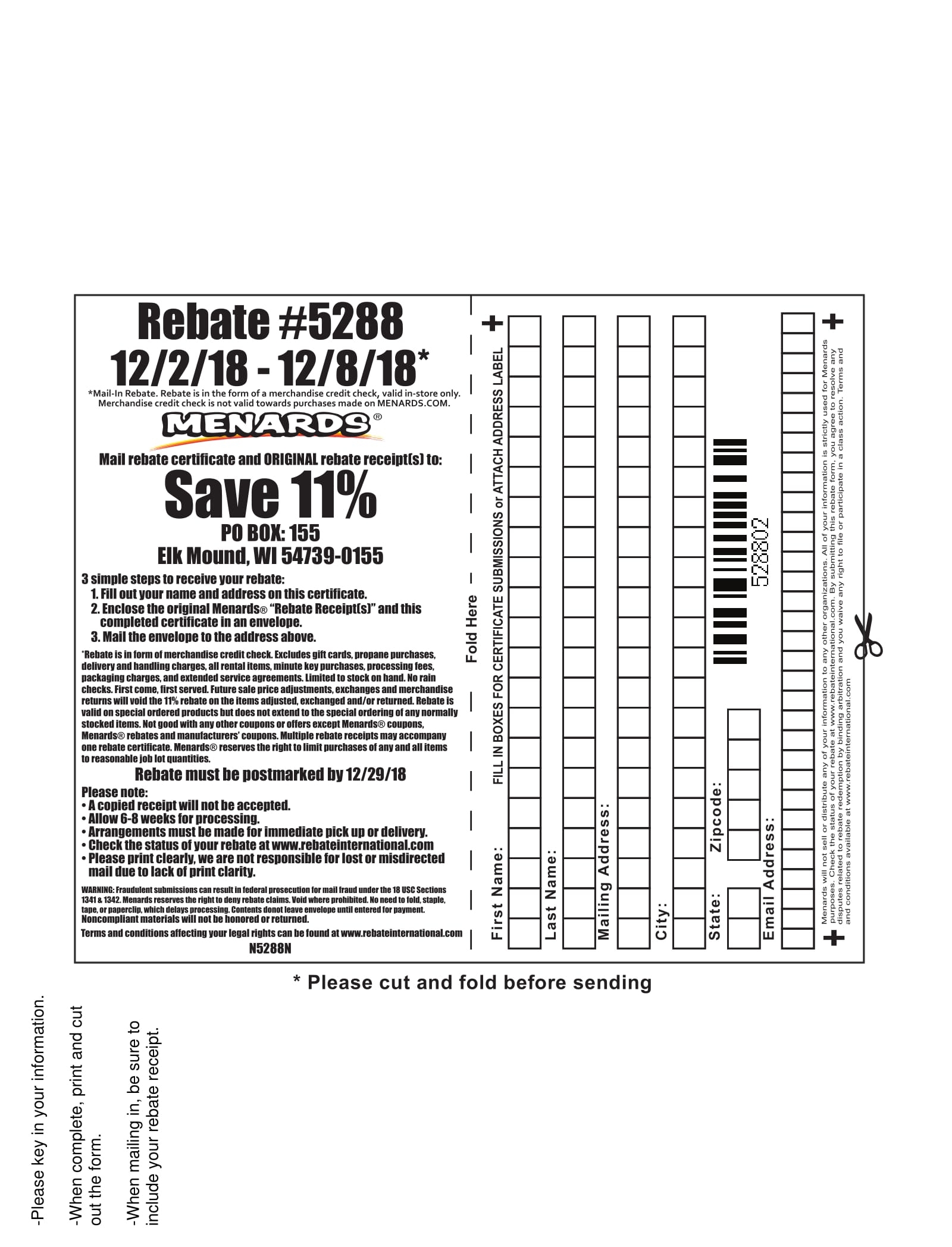 Menards Rebate Forms Printable 2025