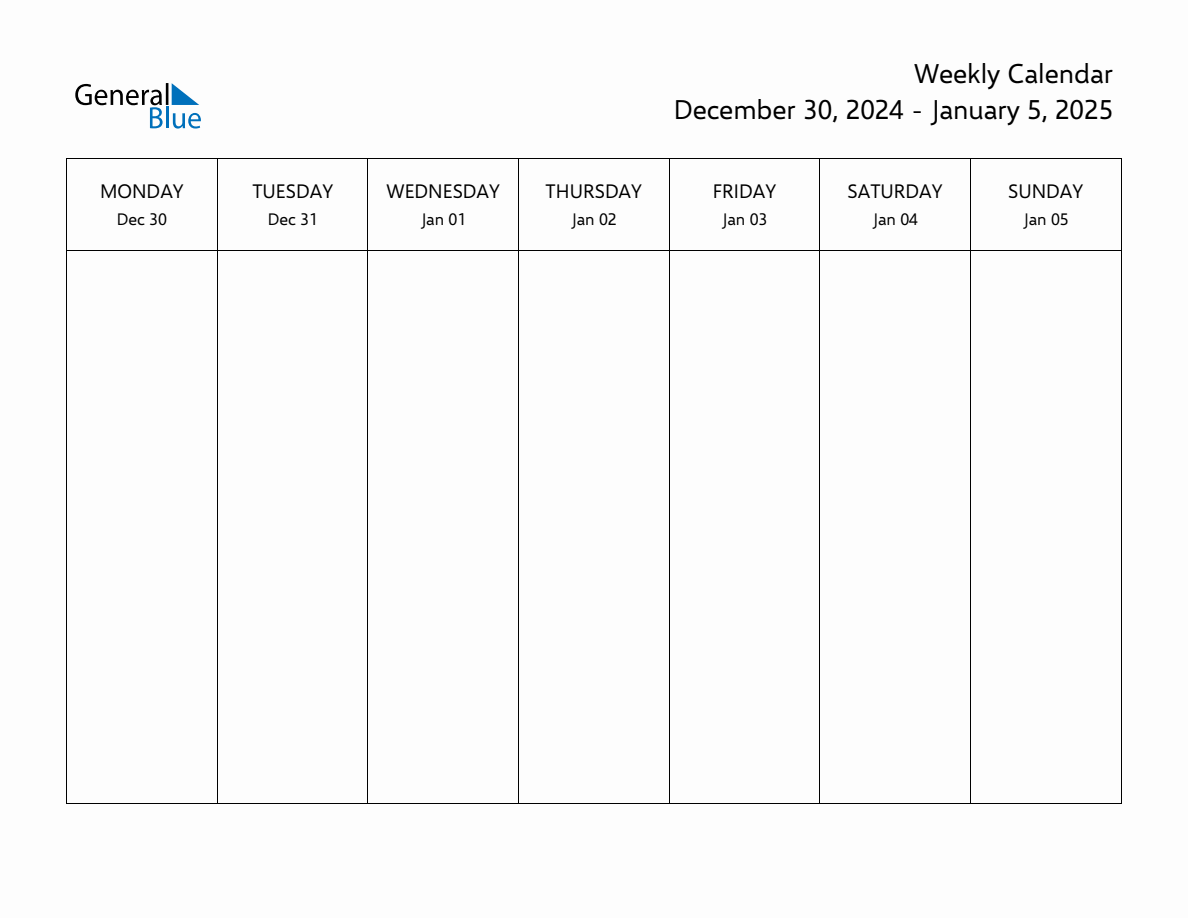Printable December 2025week Day Calendar