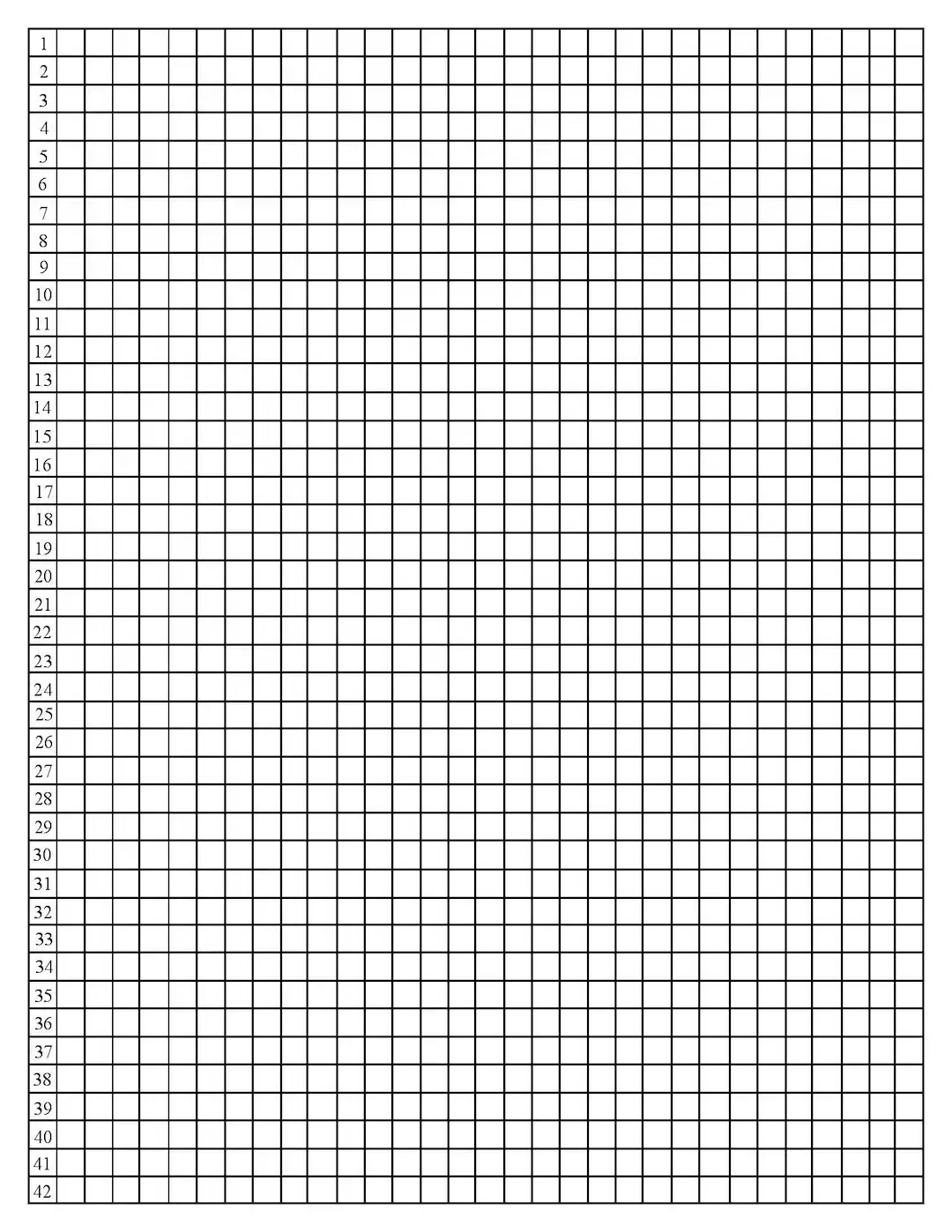 Quarter inch Graph Paper With Line Numbers Etsy Israel