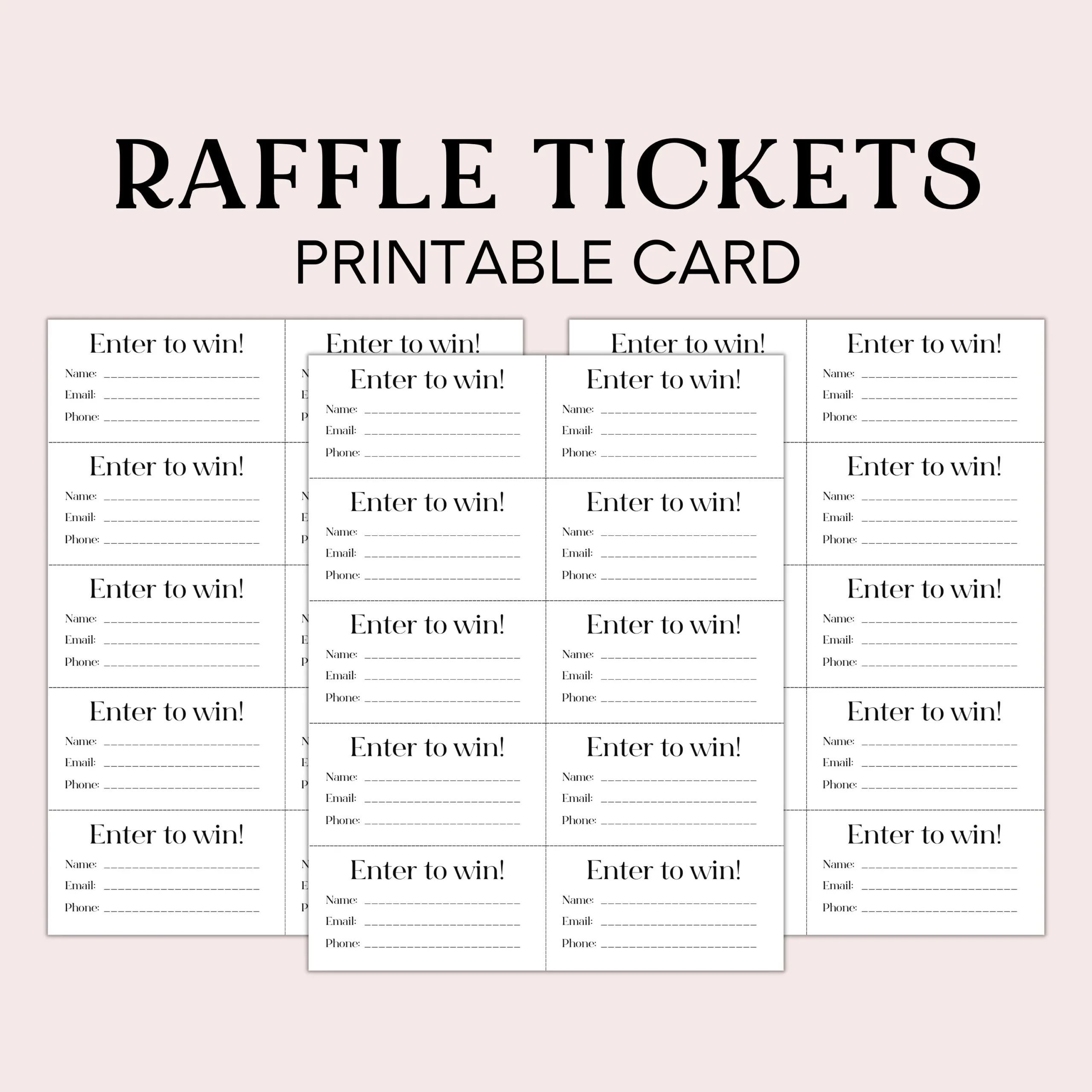 Printable Raffle Entry Form Template