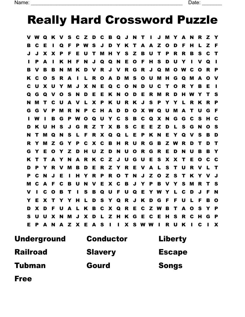 Difficult Crossword Puzzles Printable