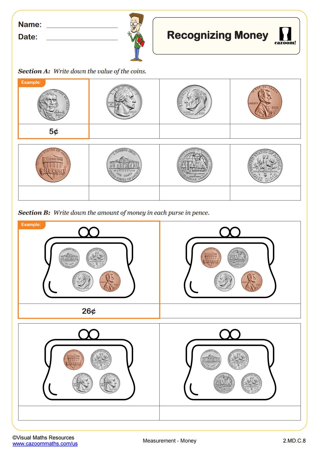 Free Printable Money Worksheets For 2nd Grade