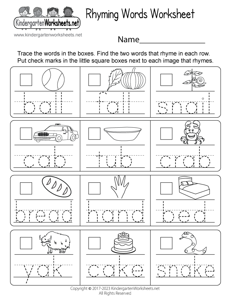 Rhyming Words Worksheet Free Printable Digital amp amp PDF 