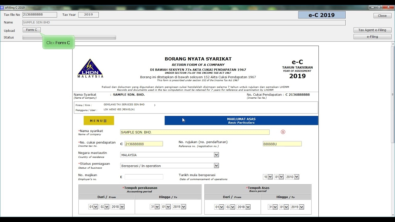 Form C 2024 Lhdn