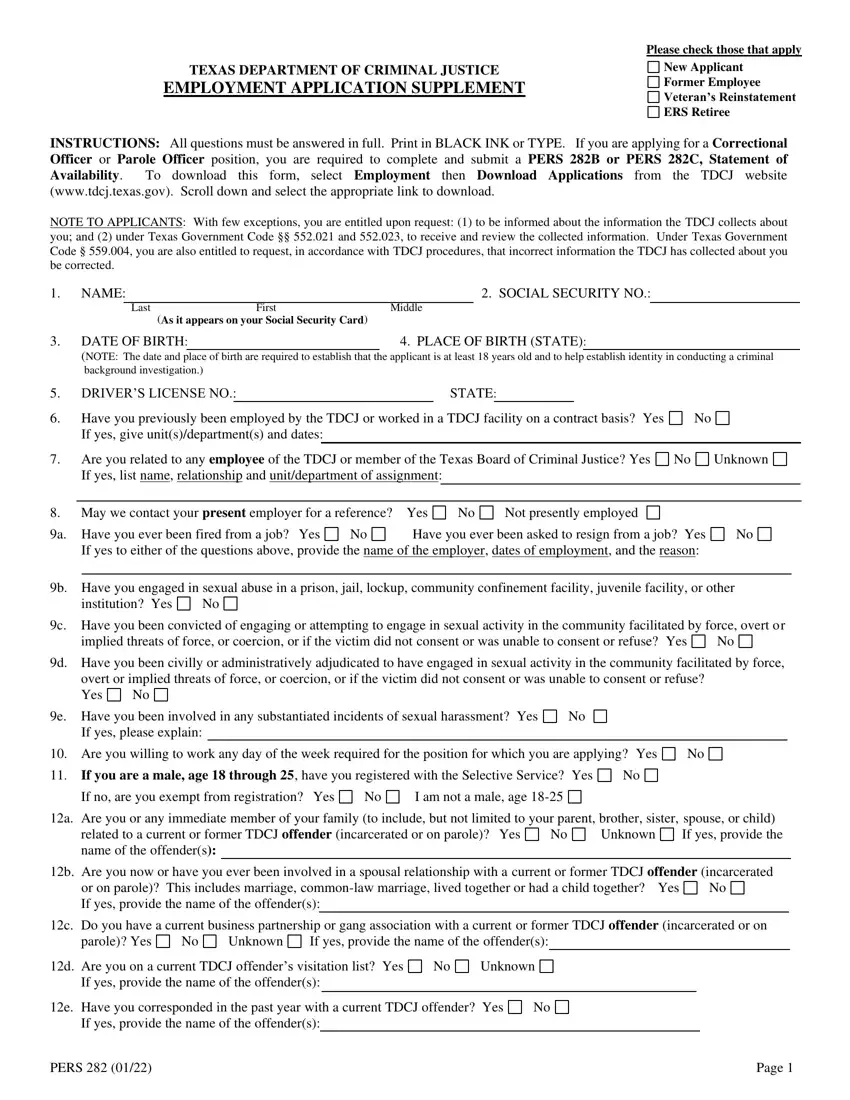 Pers Form 18