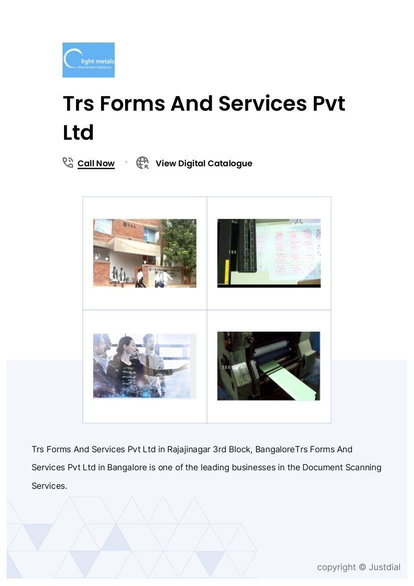 Trs Forms And Services Pvt Ltd In Rajajinagar 3rd Block Bangalore 