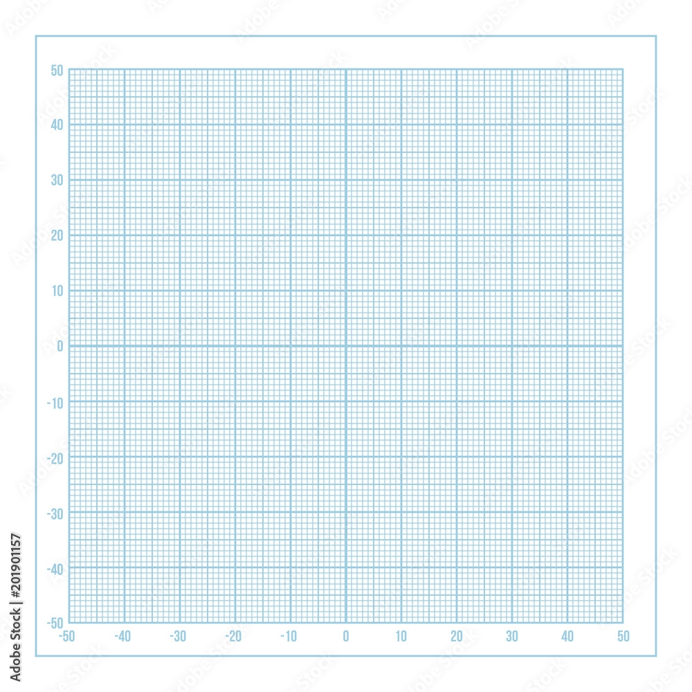 Vector Blue Metric Graph Paper With Coordinate Axis 1mm Grid 