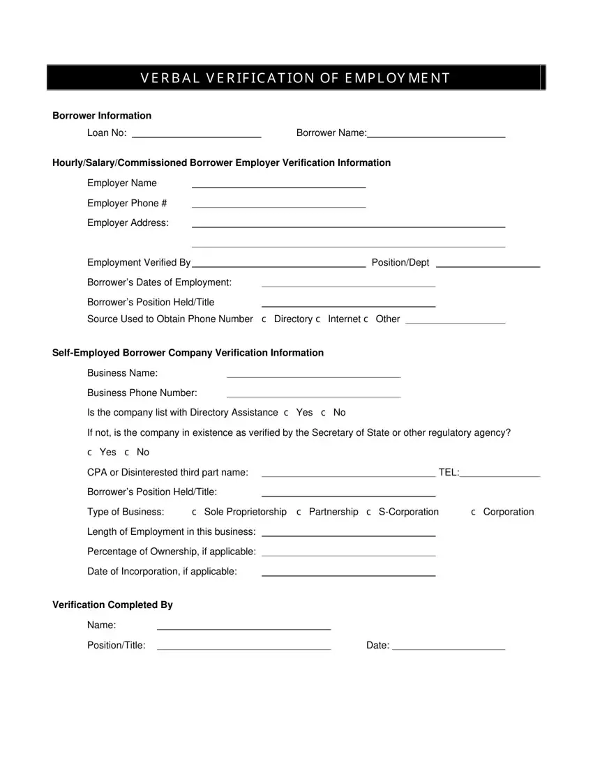 Printable Employment Hud Verification Forms