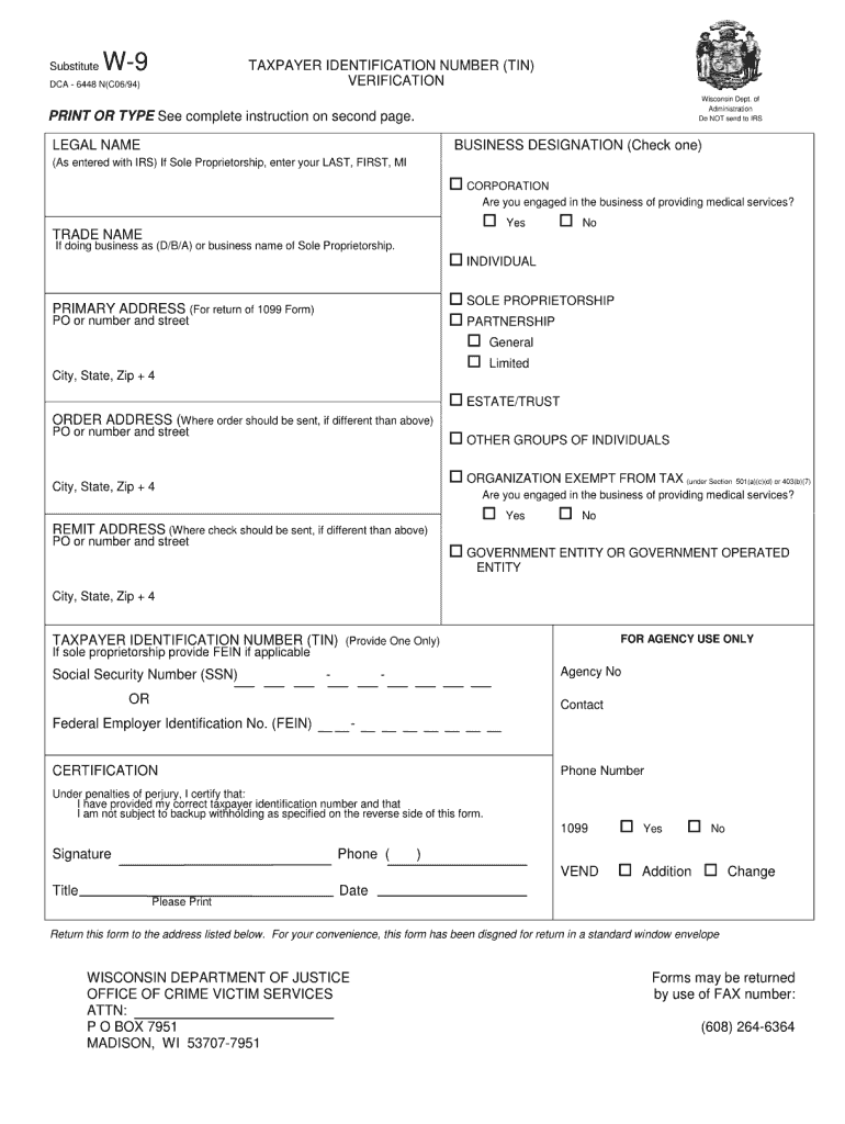 W 9 Form Wisconsin Fill Out amp Sign Online DocHub
