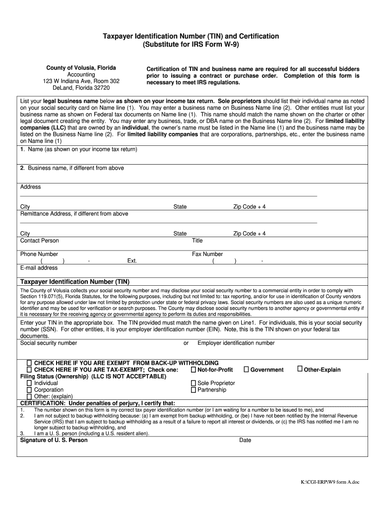 W9 Word Doc Fill Out amp Sign Online DocHub
