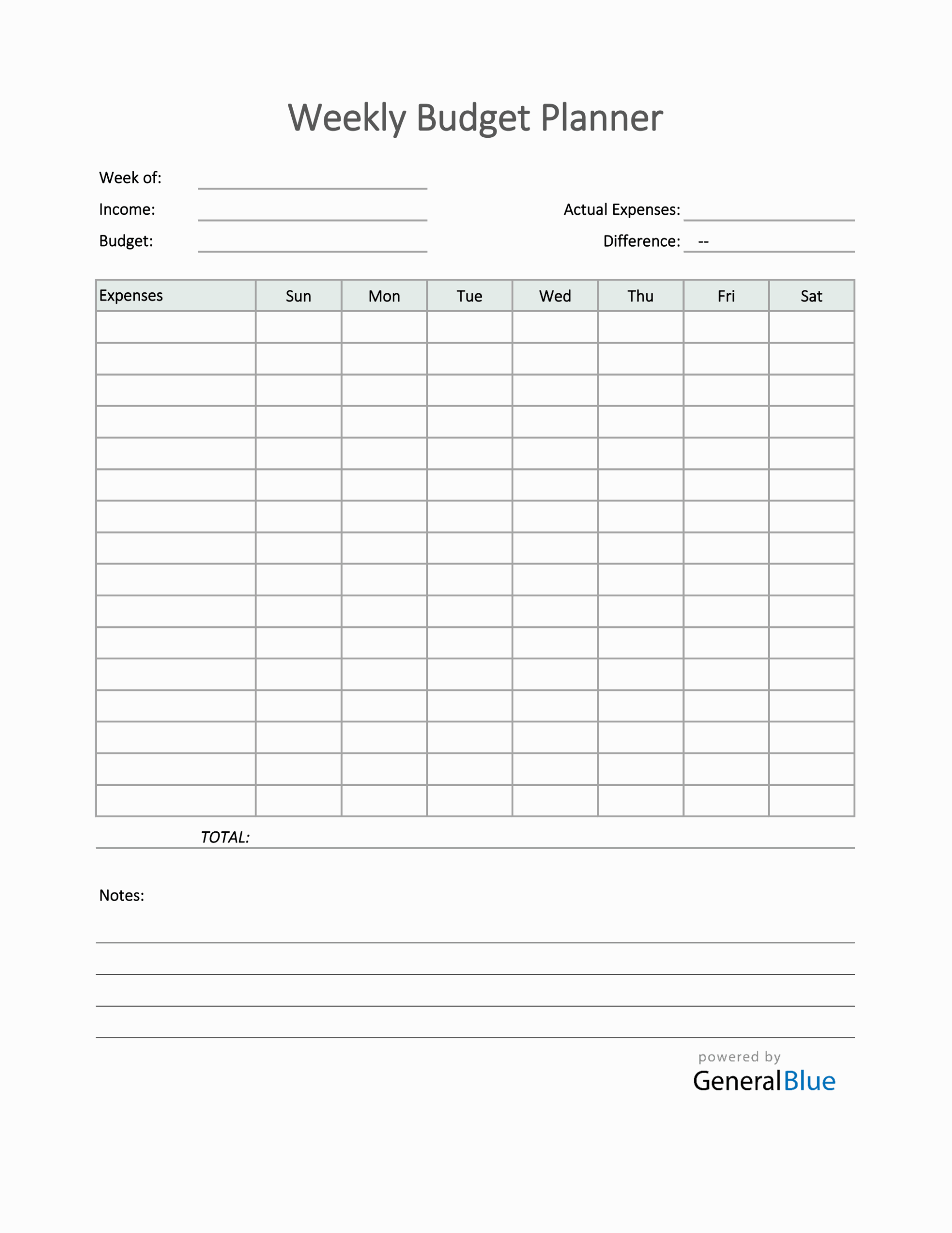 Weekly Budget Planner In Excel Simple Worksheets Library