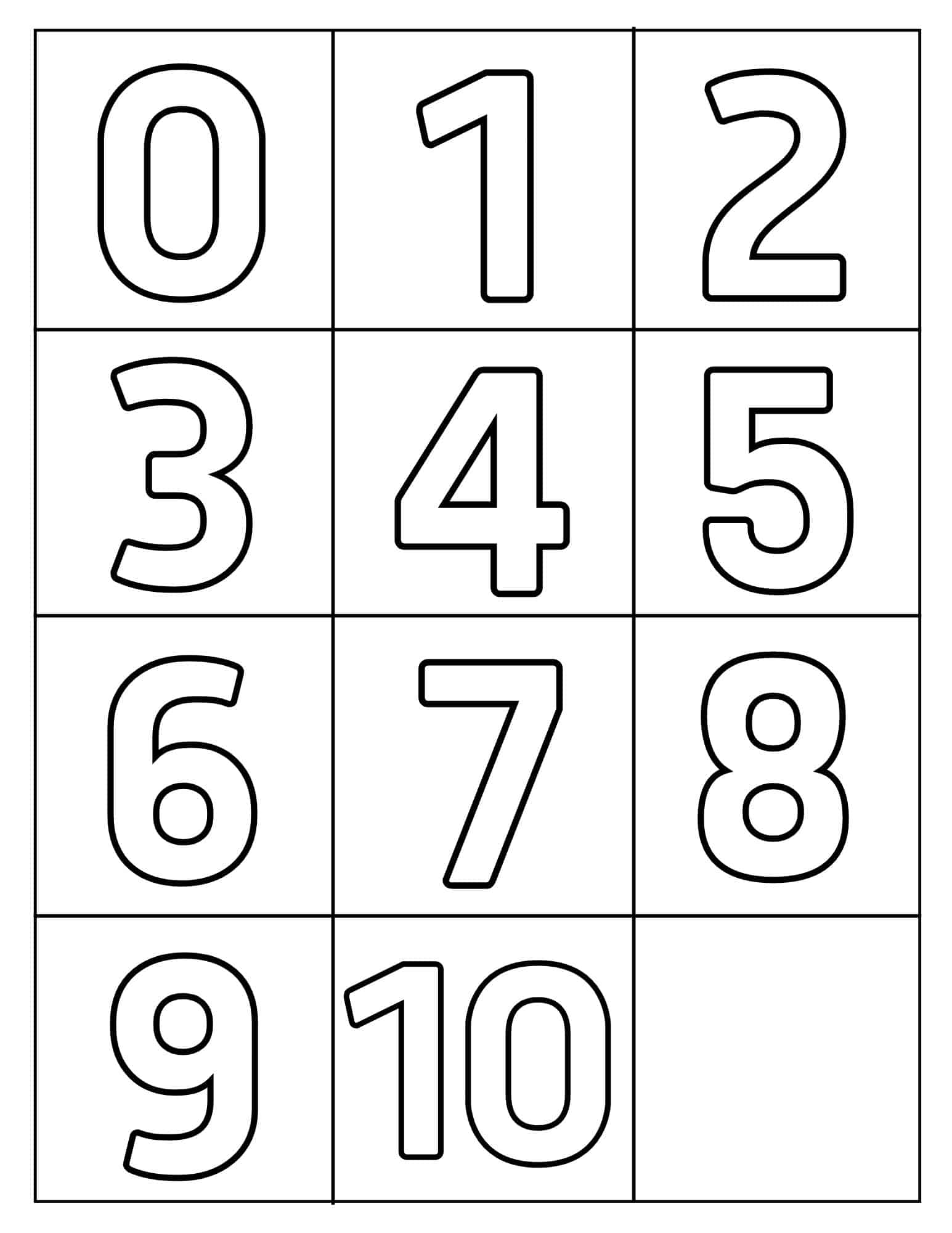 Number Templates Printable Free
