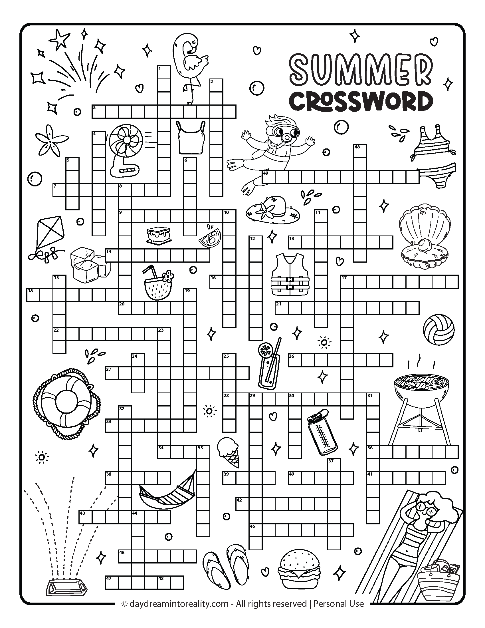 One Sheet Crossword Puzzles Printable