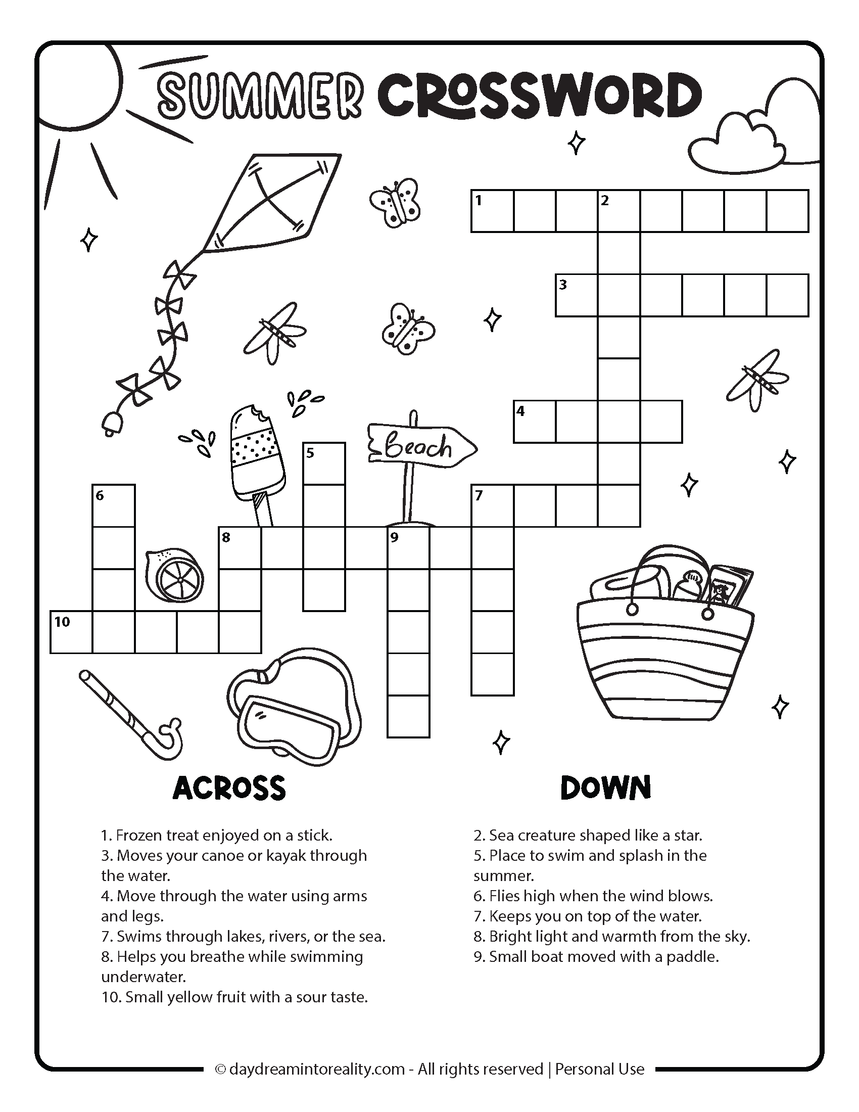 Printable Simple Crossword Puzzle