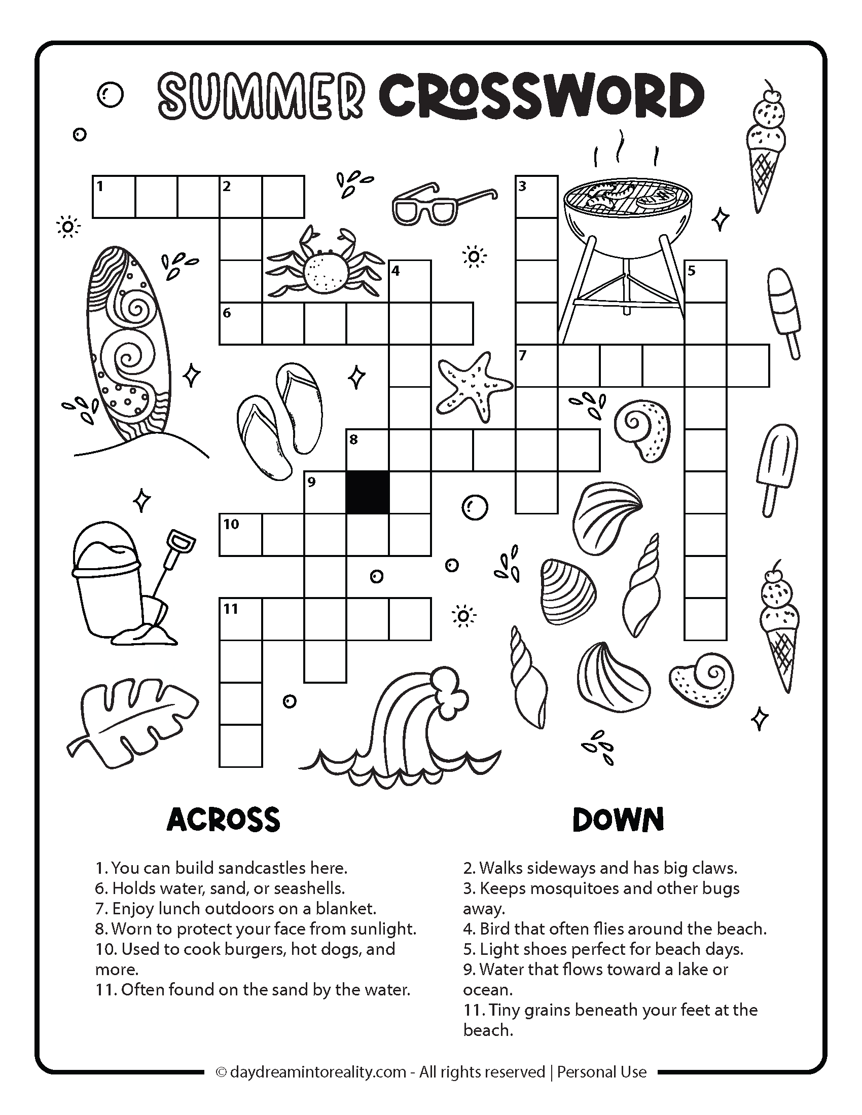 Outdoor Crossword Puzzles Printable