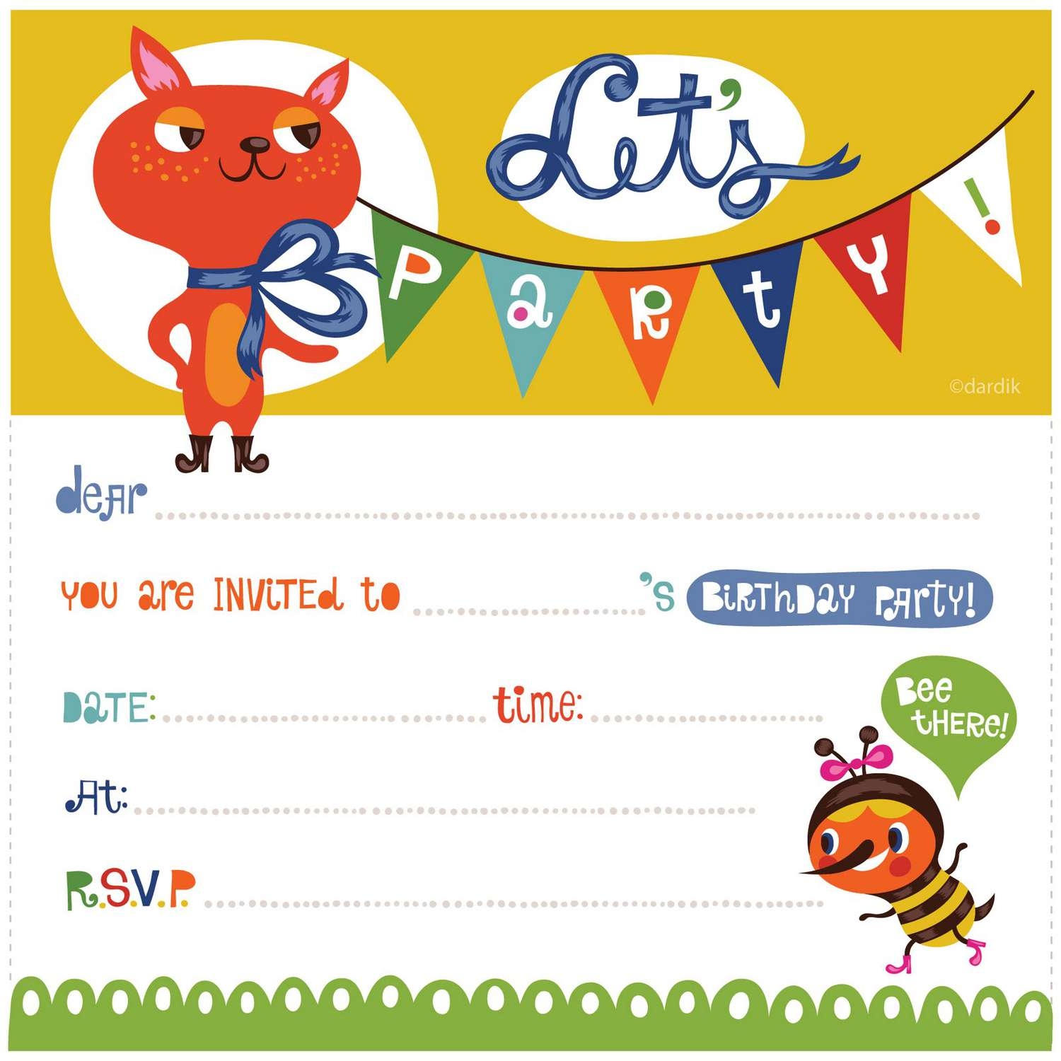 Blank Free Printable Birthday Invitation Templates