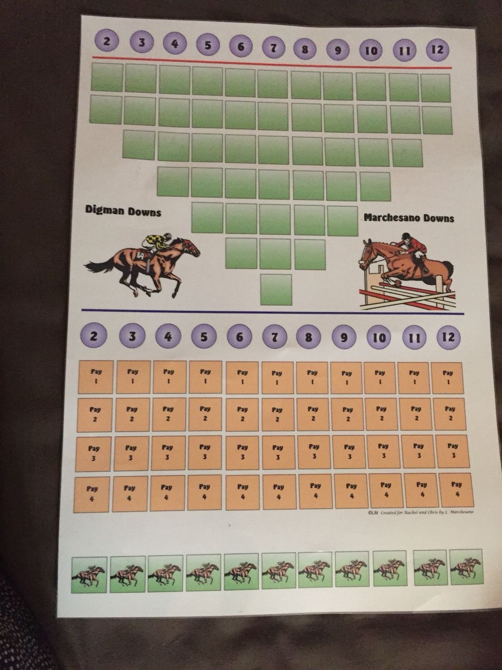 Free Printable Horse Race Game Board Template