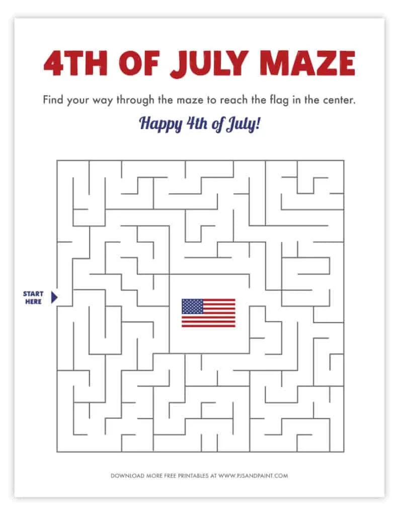 12 Free Printable 4th Of July Games And Activities Pjs And Paint