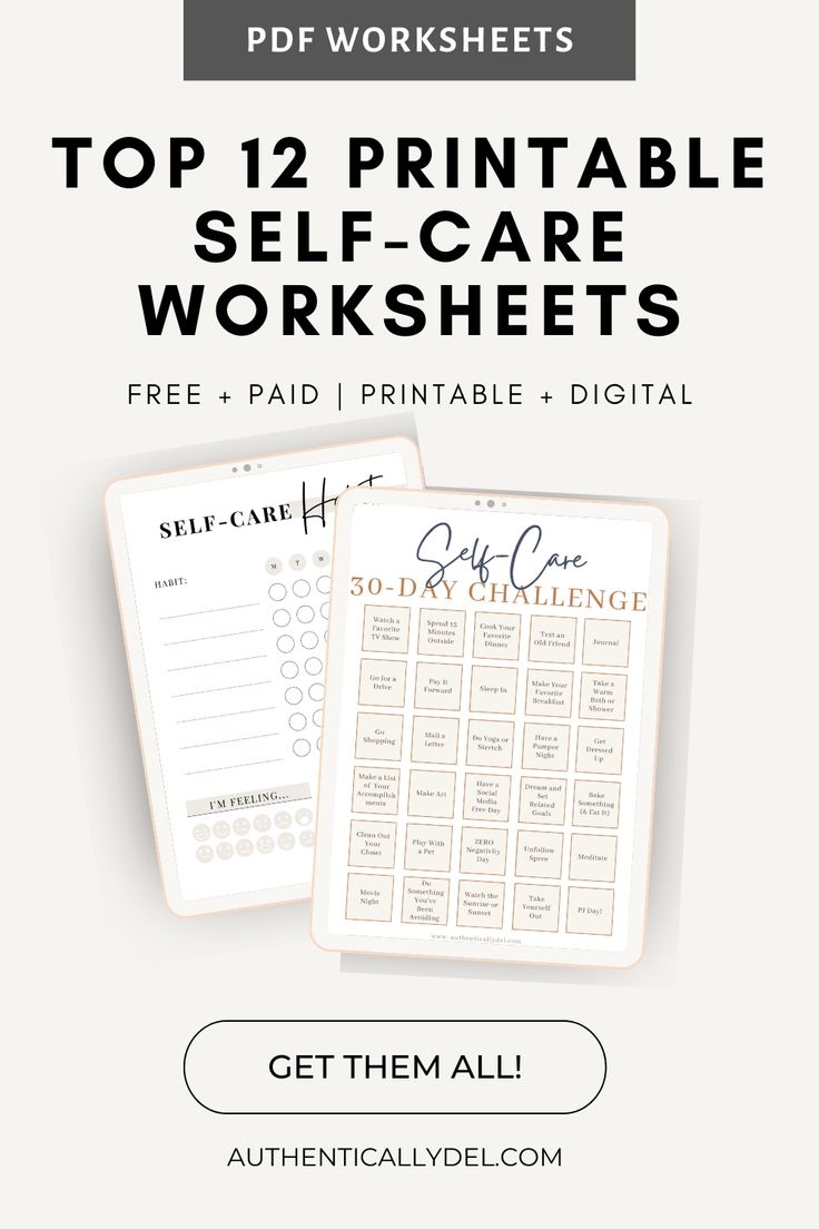 Free Printable Self Care Worksheet
