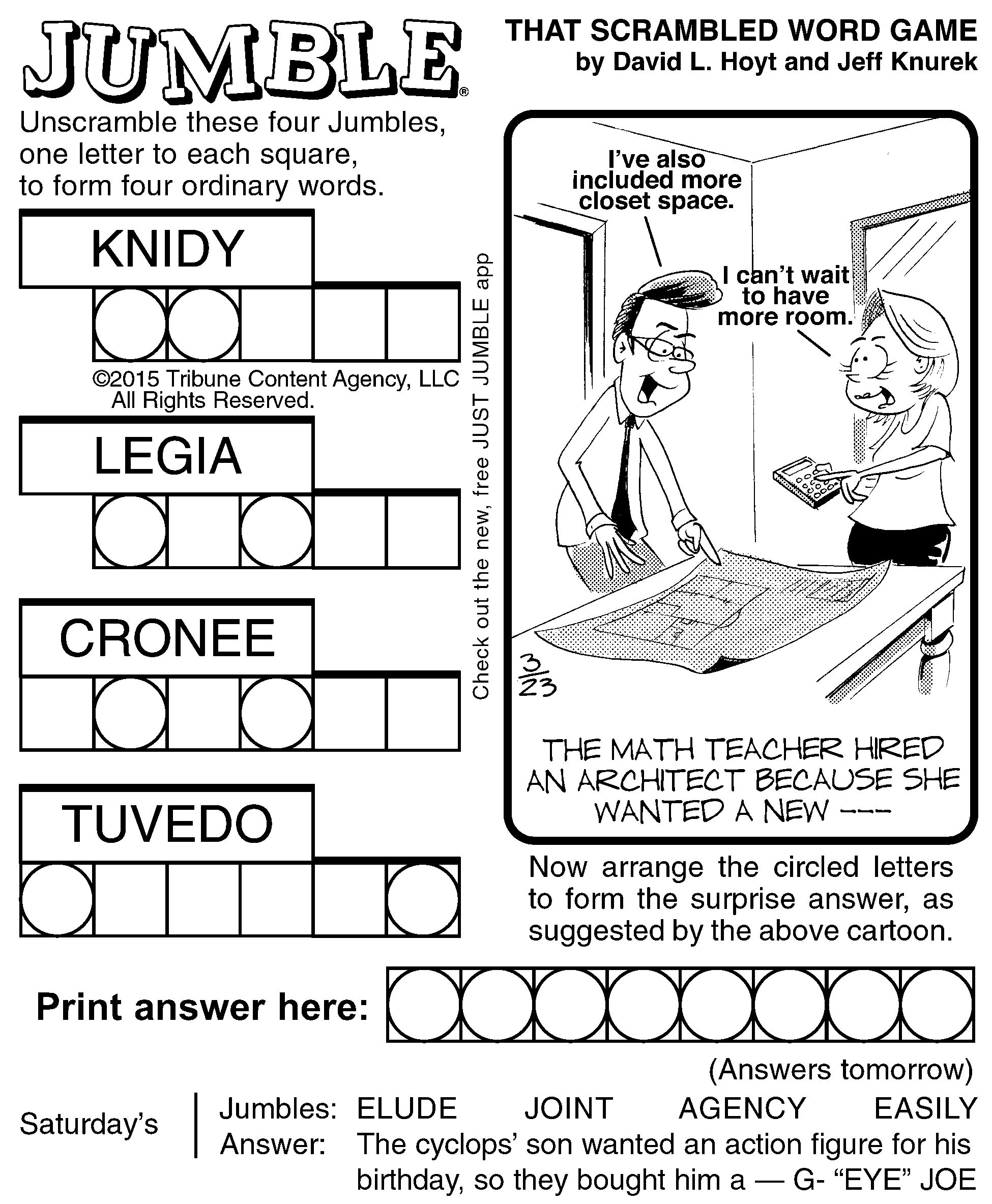 Jumble Puzzles Printable