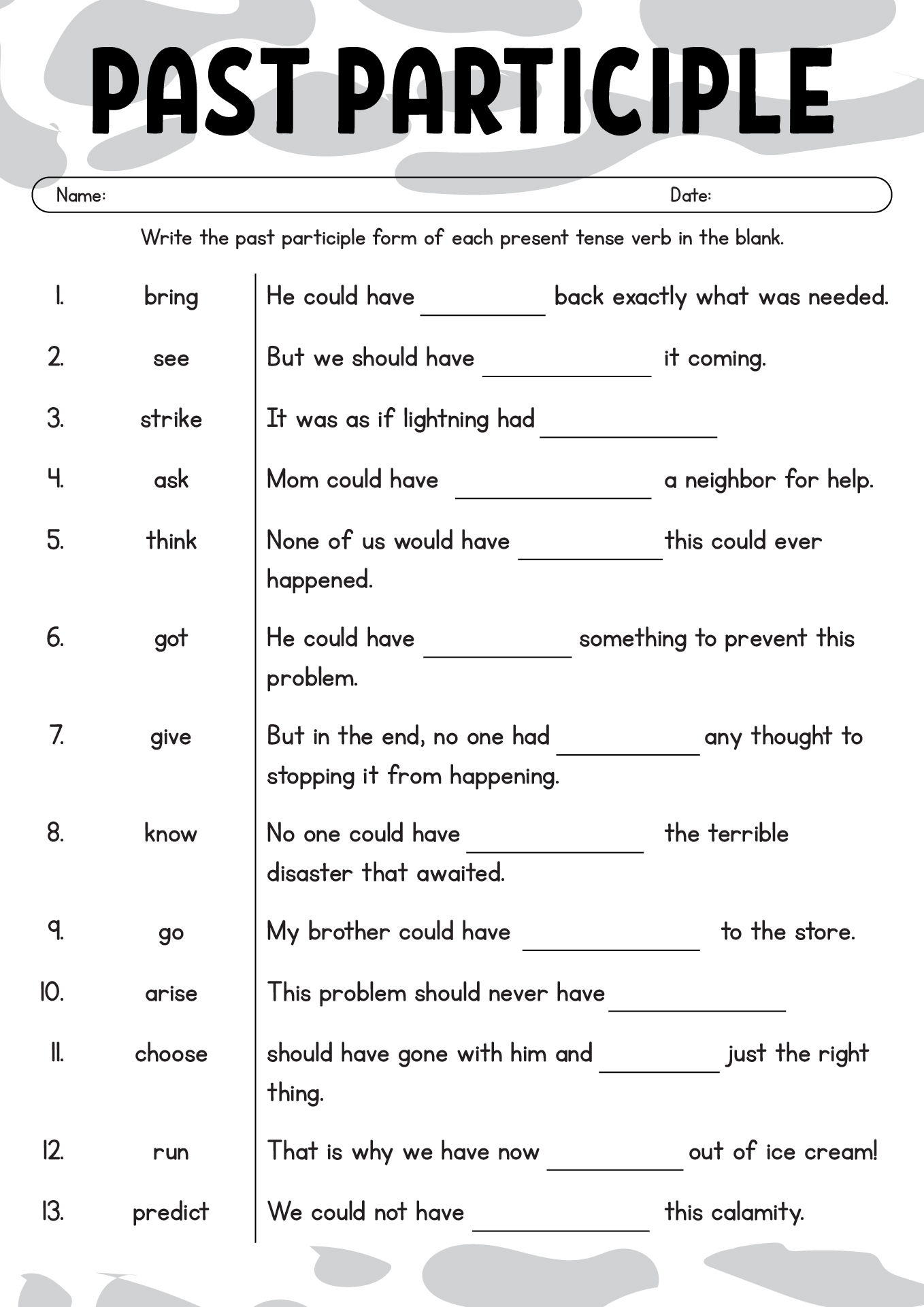 English Worksheets 6th Graders Printable
