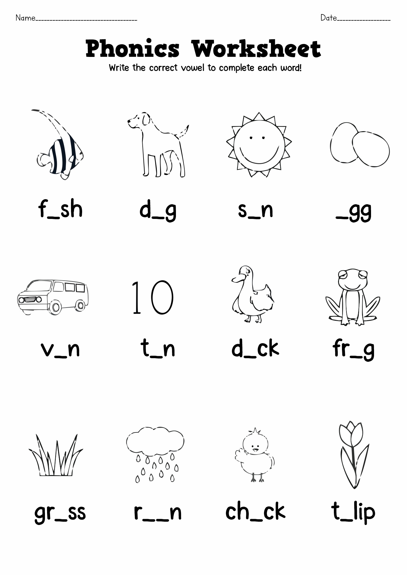 Free Teacher Printable Worksheets For Phonics
