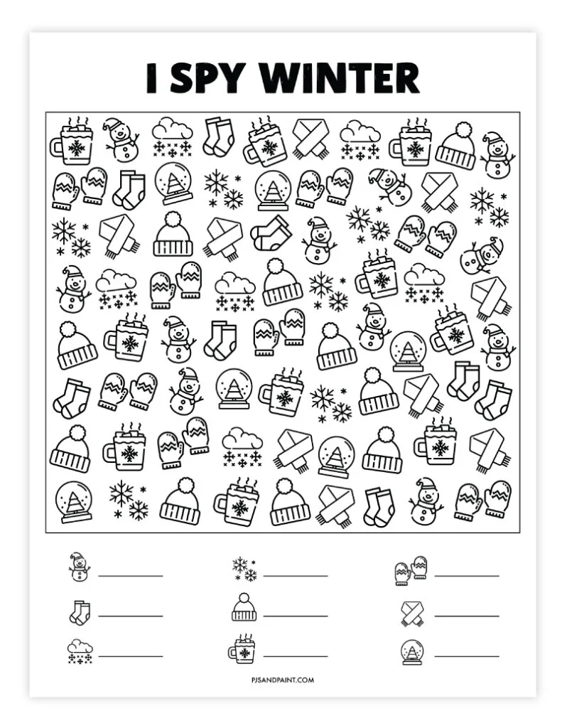 15 Free Printable Winter Games And Activities Pjs And Paint