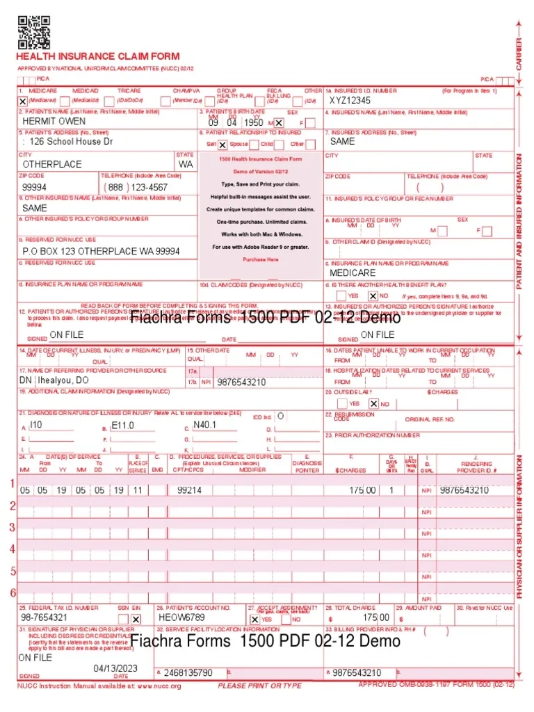 1500 Health Insurance Claim Form 02 12 Revised PDF OWEN PDF 