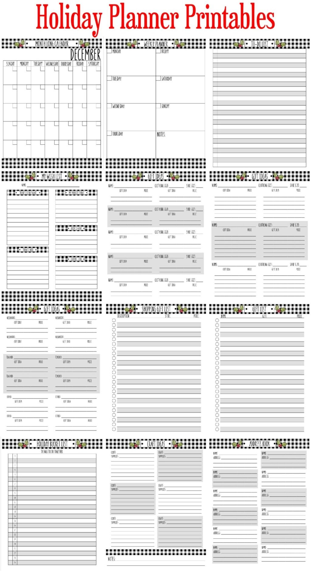 Free Printables For Holidays