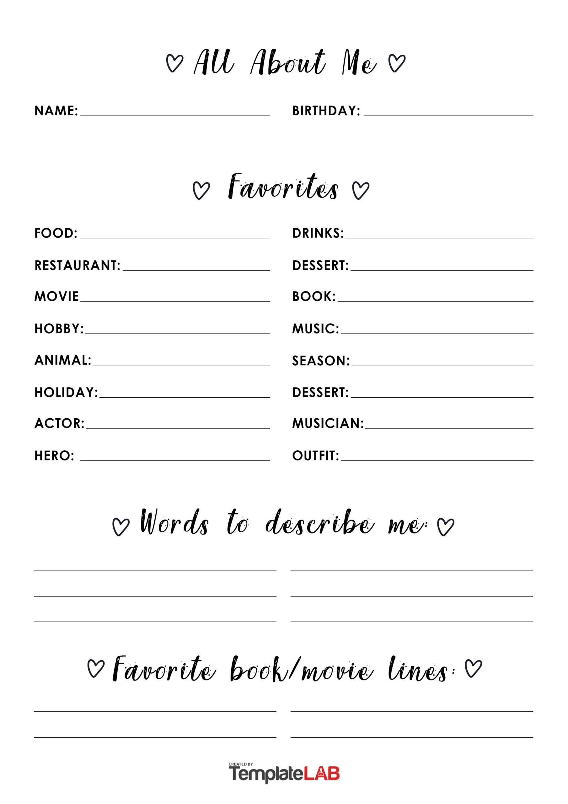 19 Printable All About Me Templates FREE TemplateLab
