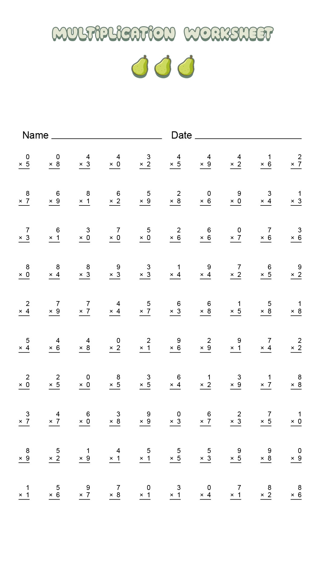 19 Timed Multiplication Worksheets Free PDF At Worksheeto 
