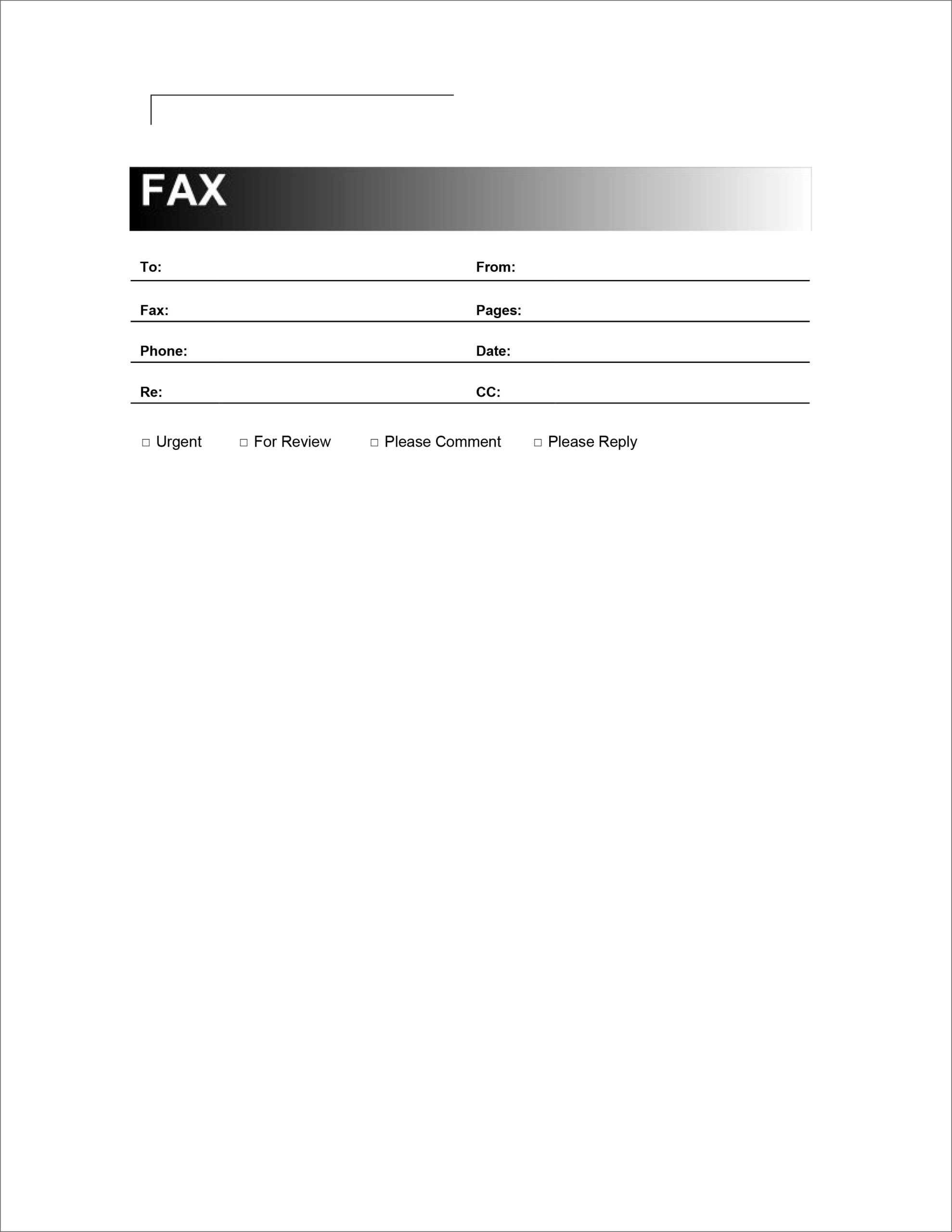 Printable Fax Cover Sheet Template