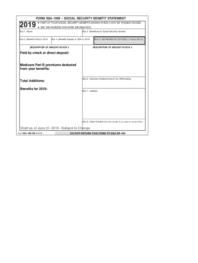 2019 2025 Form SSA 1099 Fill Online Printable Fillable Blank 