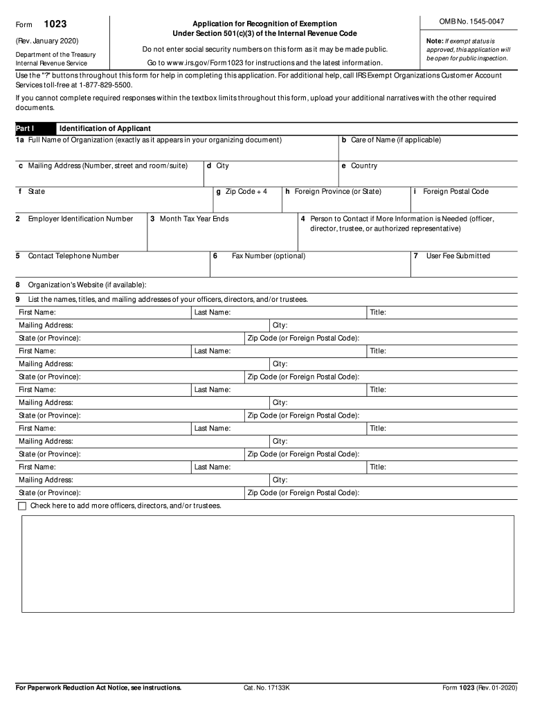 2020 2025 Form IRS 1023 Fill Online Printable Fillable Blank 