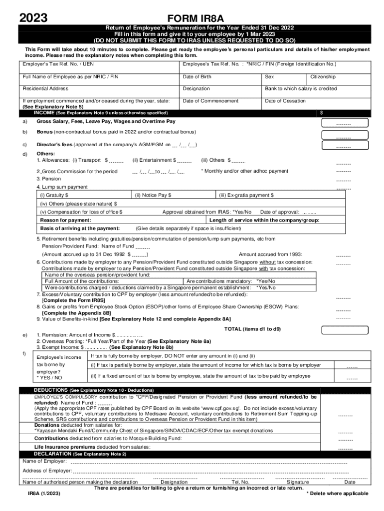 2023 2025 Form SG IRAS IR8A Fill Online Printable Fillable 