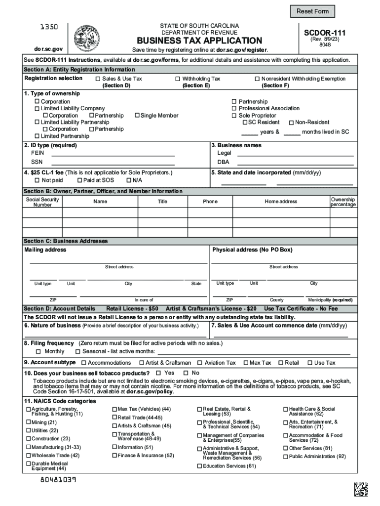 State Of South Carolina Tax Forms