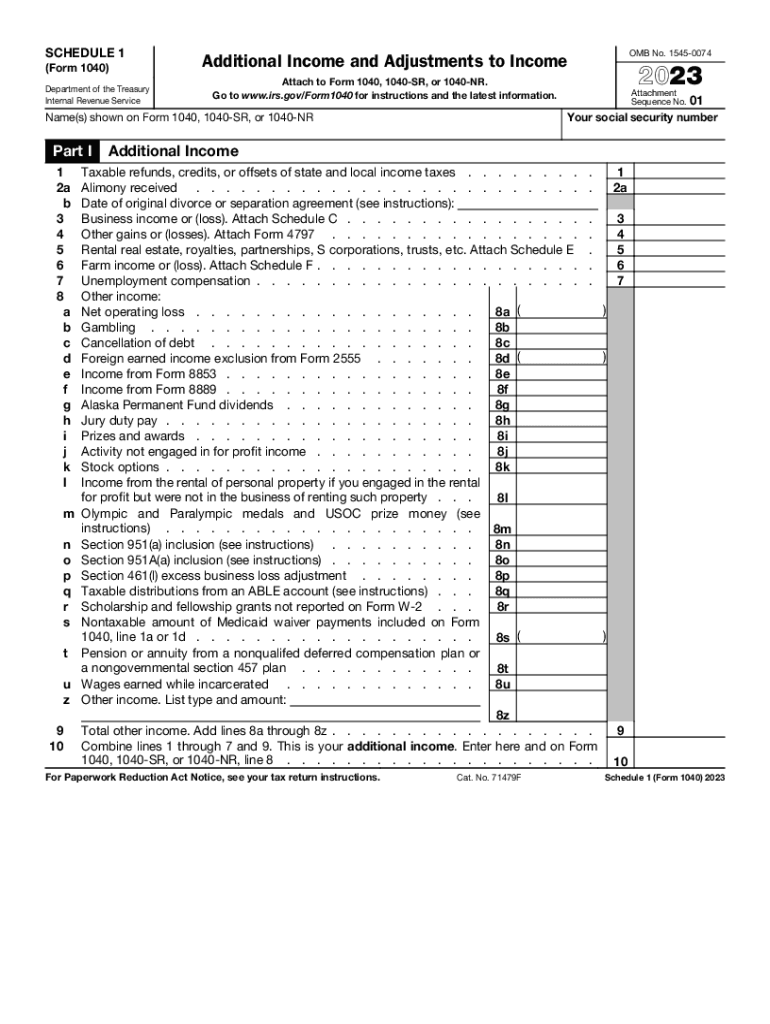 2023 Form 1040 Schedule 1 Fill Out amp Sign Online DocHub