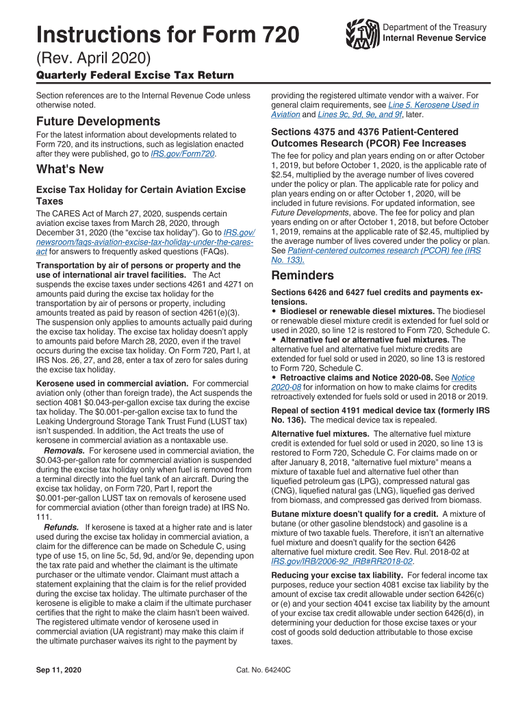 Printable Irs 720 Form 2020