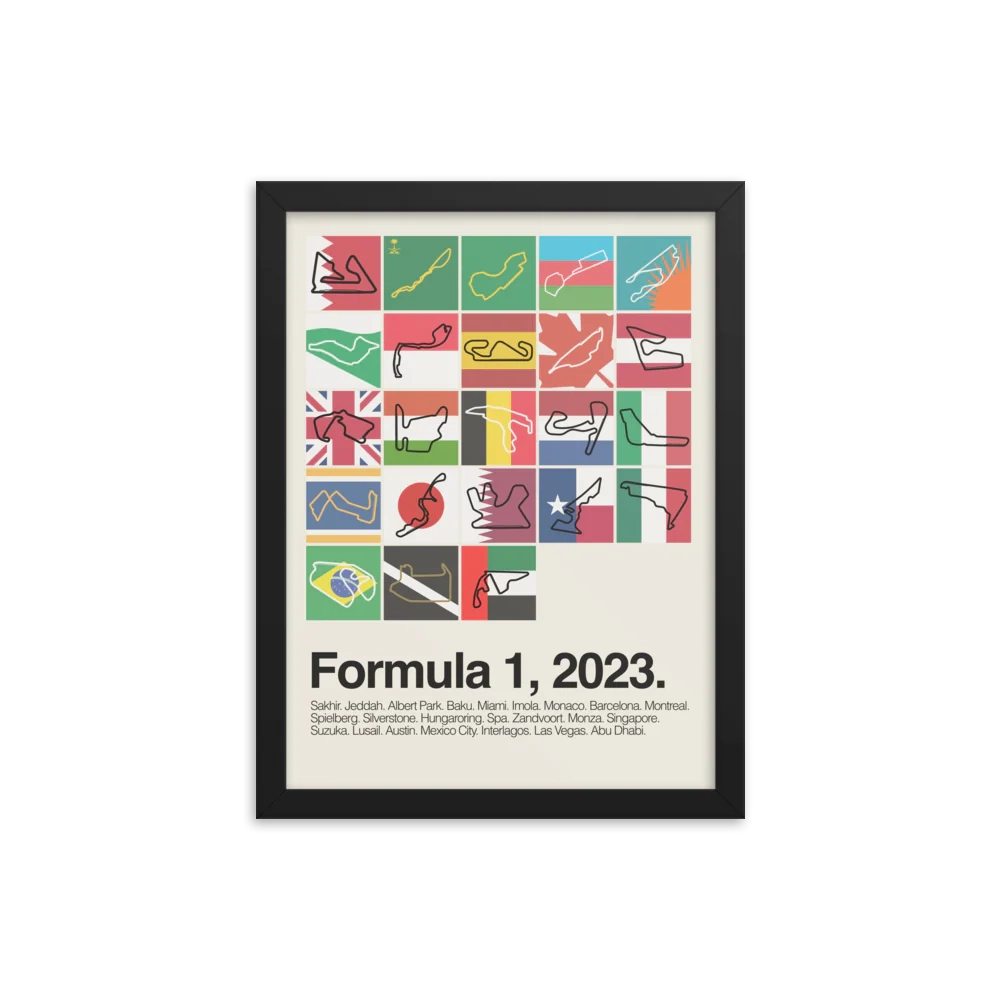 2023 Formula 1 Season Print Modern Racing Prints