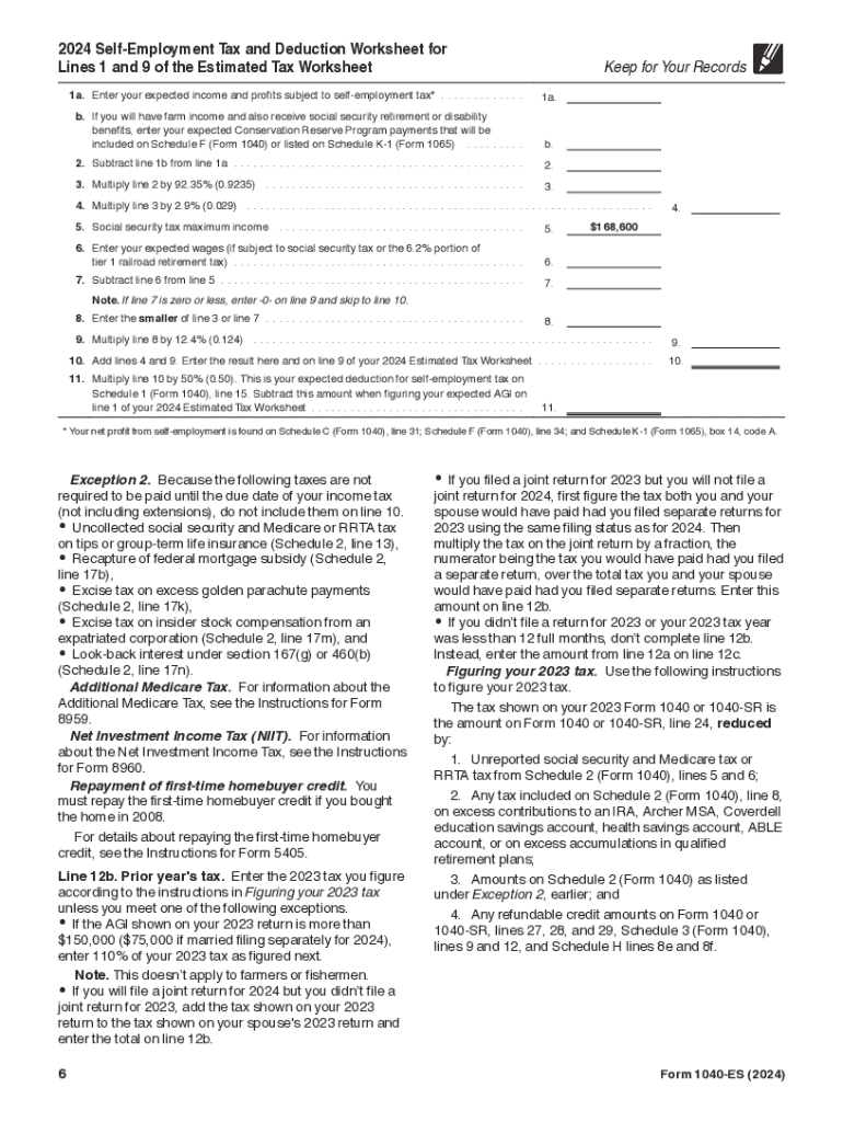 2024 Form IRS 1040 ES Fill Online Printable Fillable Blank 
