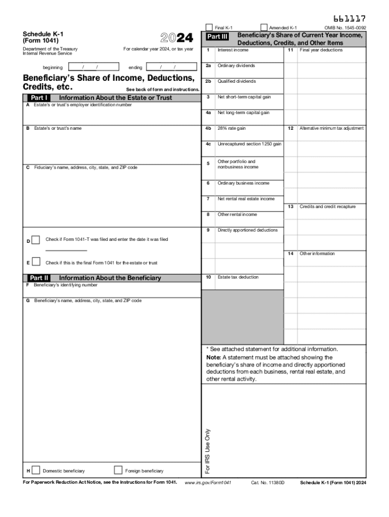 Form 2024 Schedule 1