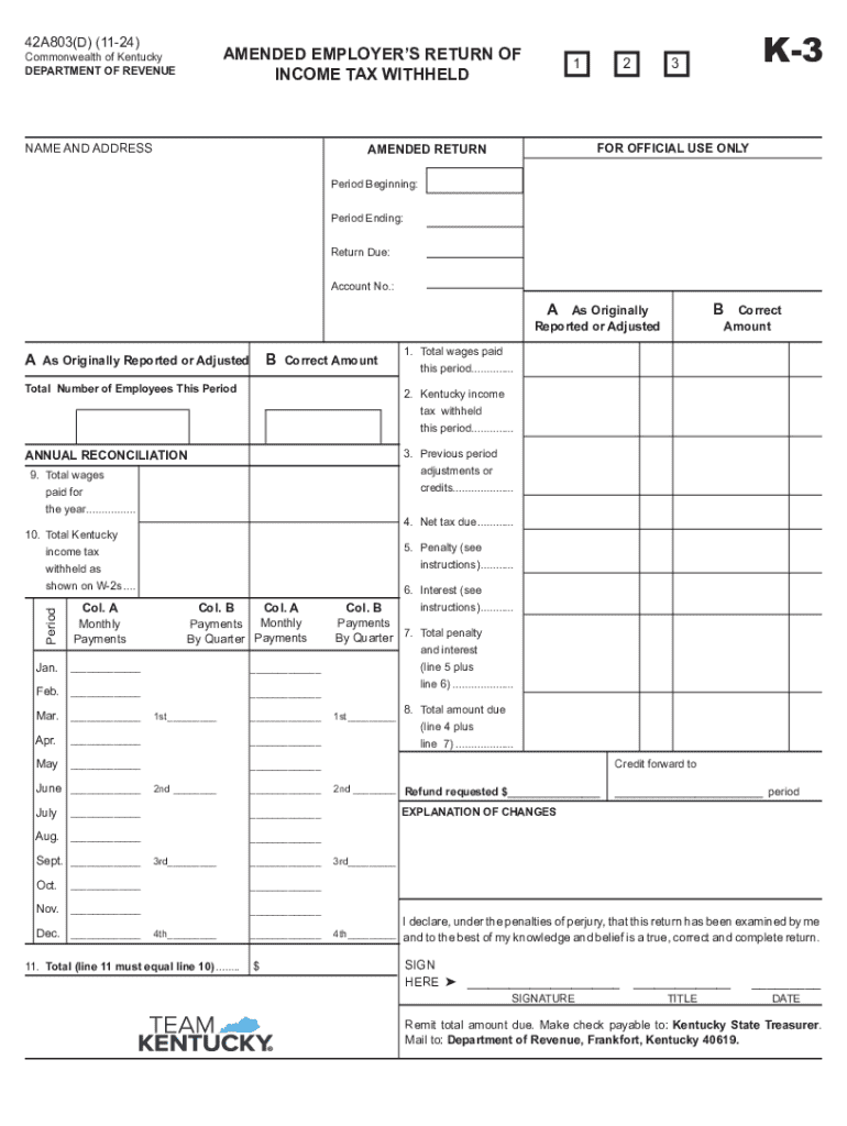 K-4 Form 2024 Kentucky